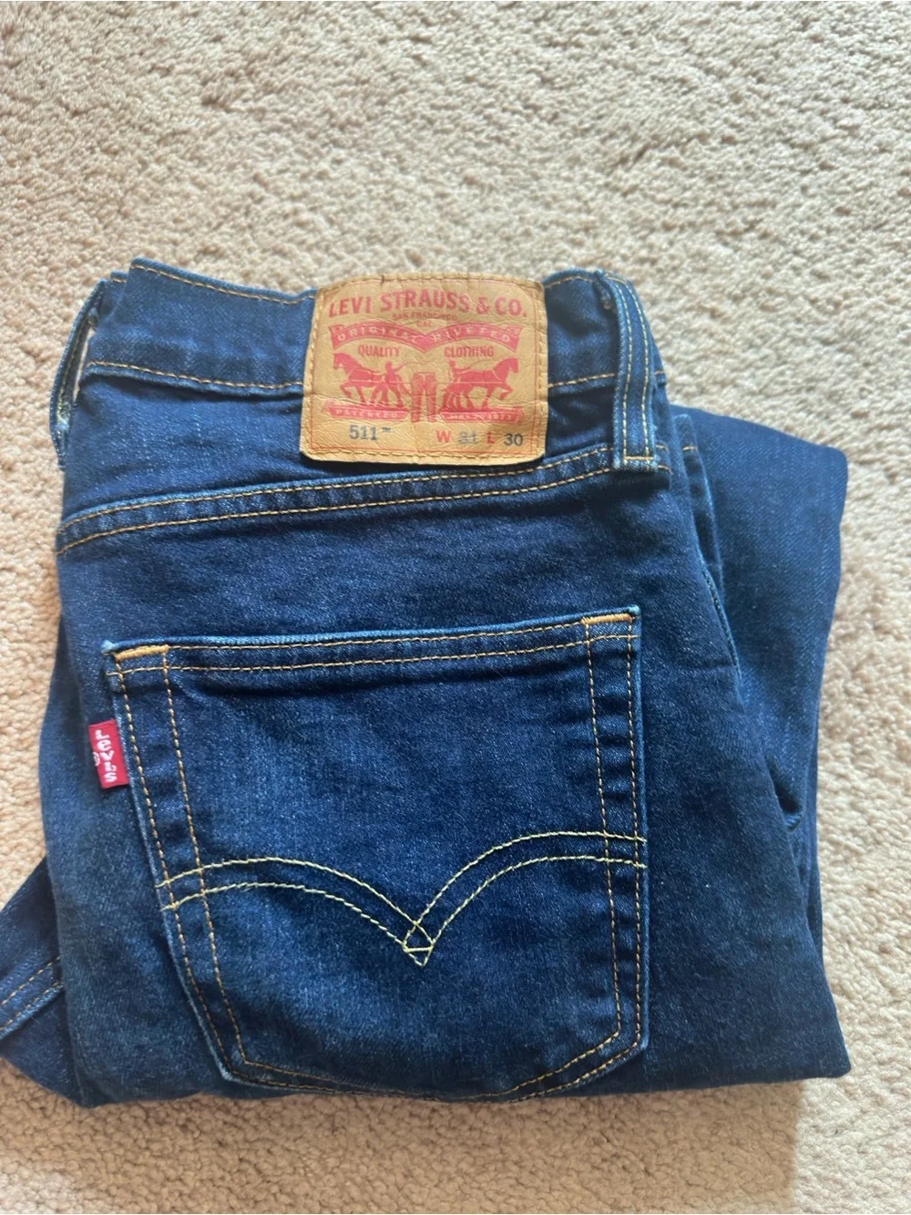 Levi's Men's Blue Straight Jeans with Signature Patch